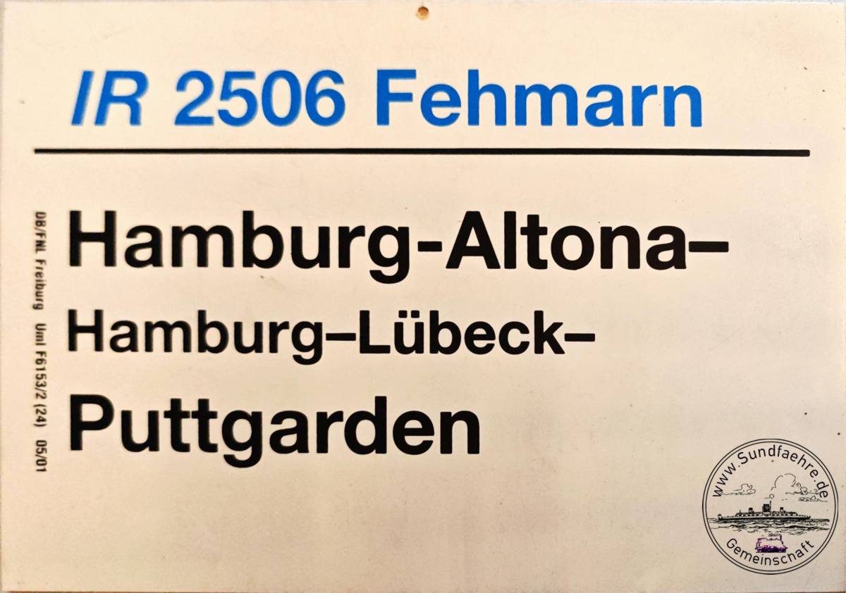 IR2506 Fehmarn Hamburg Puttgarden