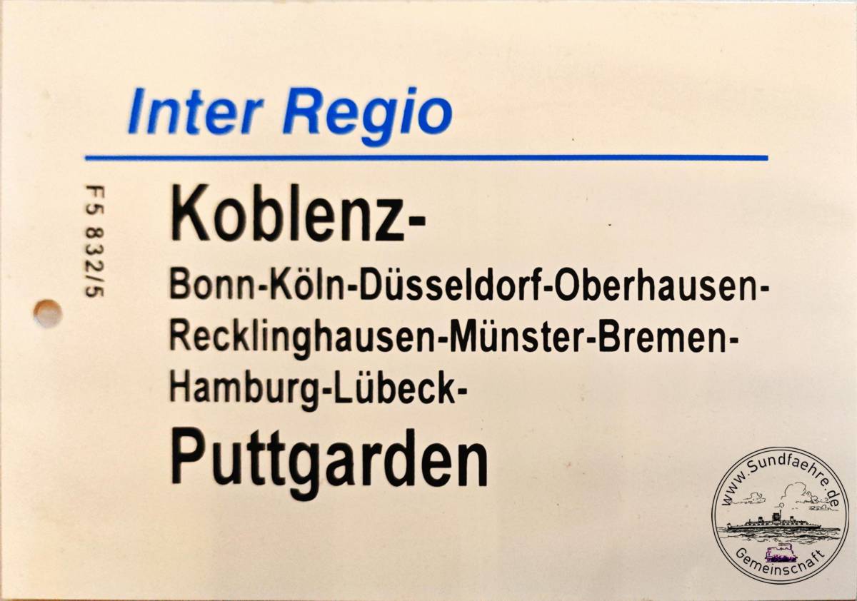 Inter Regio F5832 5 Koblenz Puttgarden