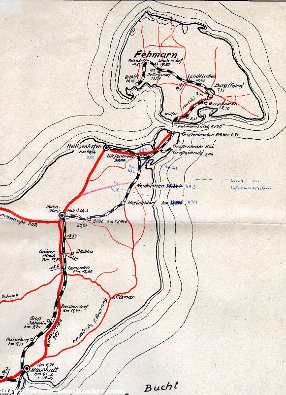 Ausschnitt aus einer Übersichtskarte von 1952