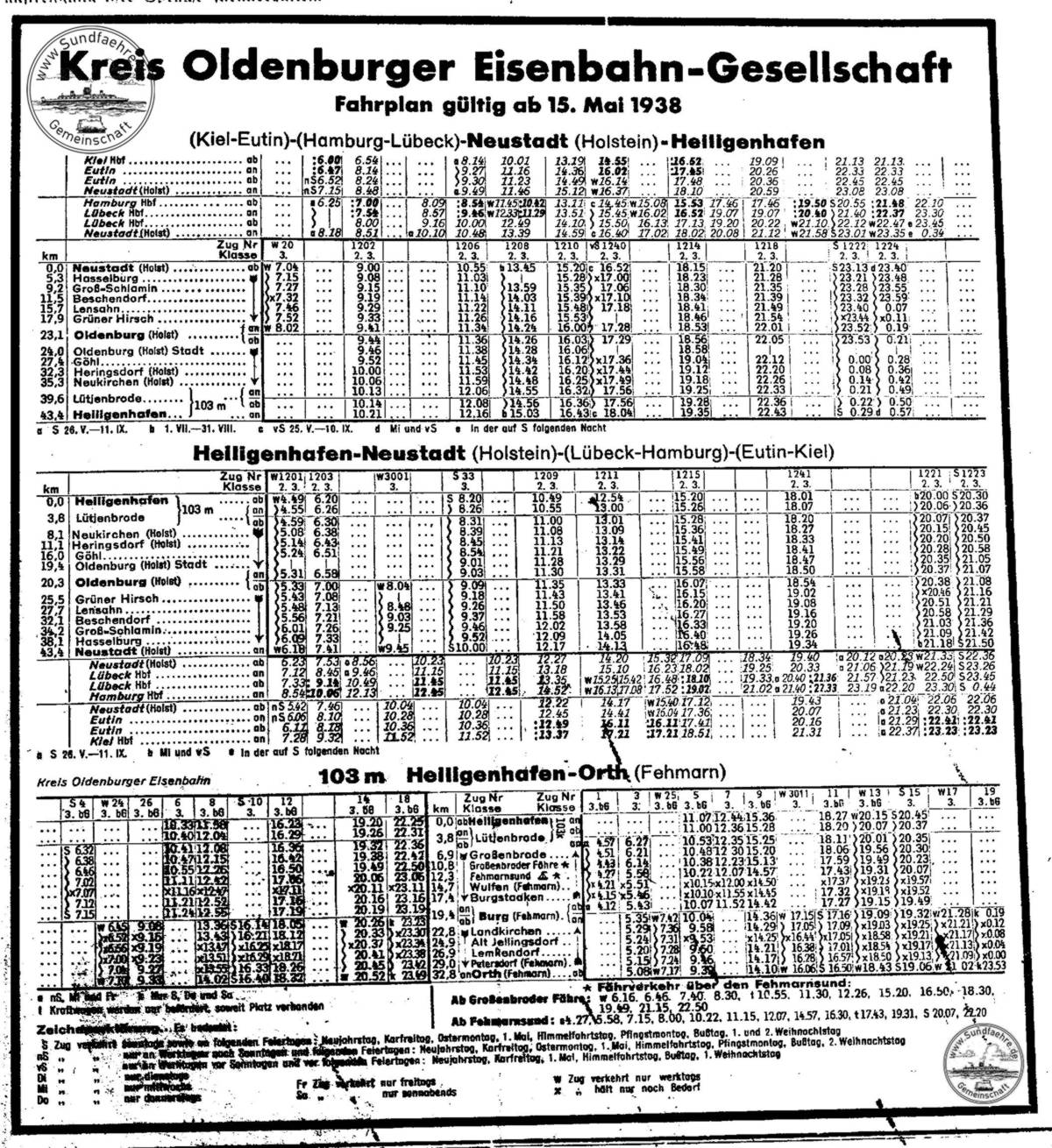 1938-05-15 Fahrplan-Kreis-Oldenburger-Eisenbahn