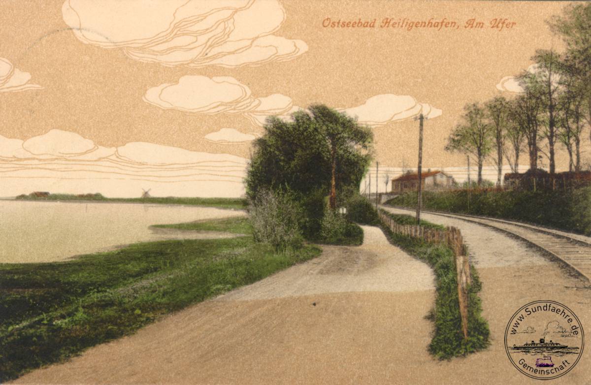 1910 Einfahrt Heiligenhafen Blickrichtung Anlagen
