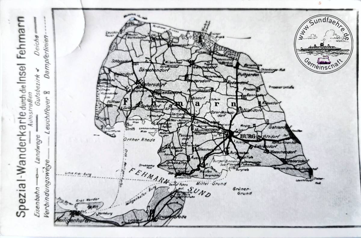 1956 13 9 Fehmarn Wanderkarte