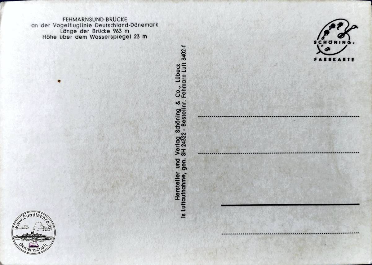 1963 PK Fehmarnsund Schoening 3402B