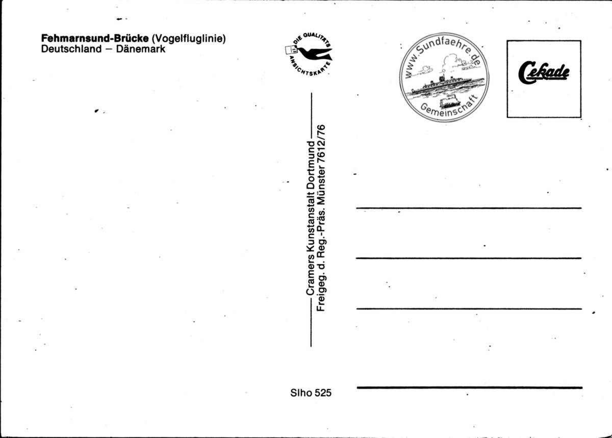 1976 Fehmarnsund Bruecke Cramers Kunst Slho525 Freig7612 76 rs