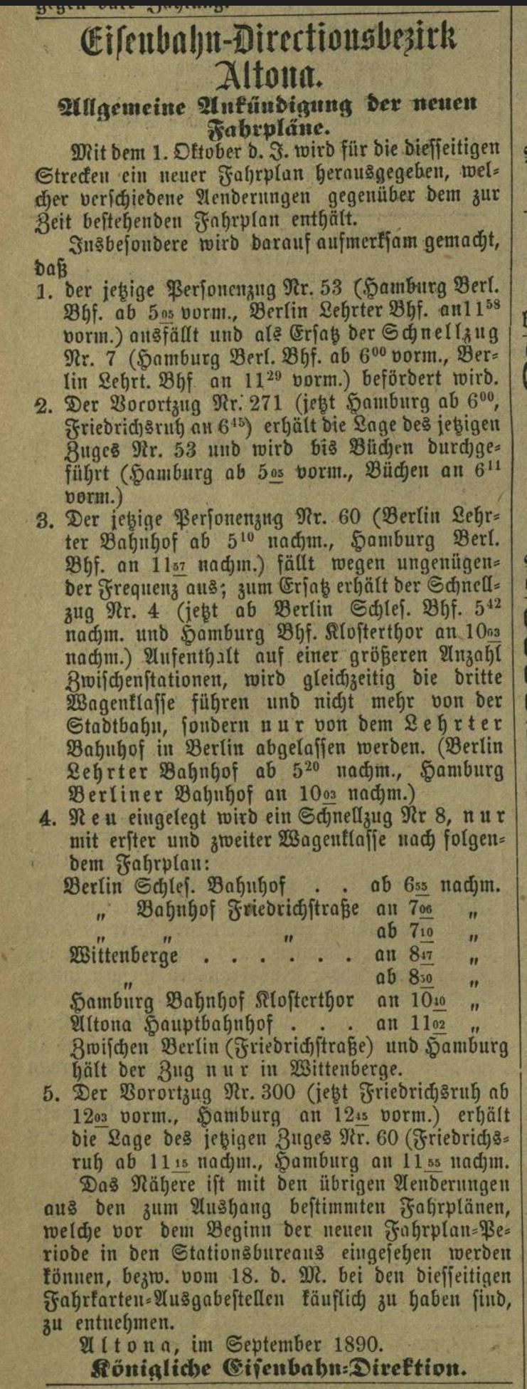1890 09 12 ED Altona Neue Fahrplaene