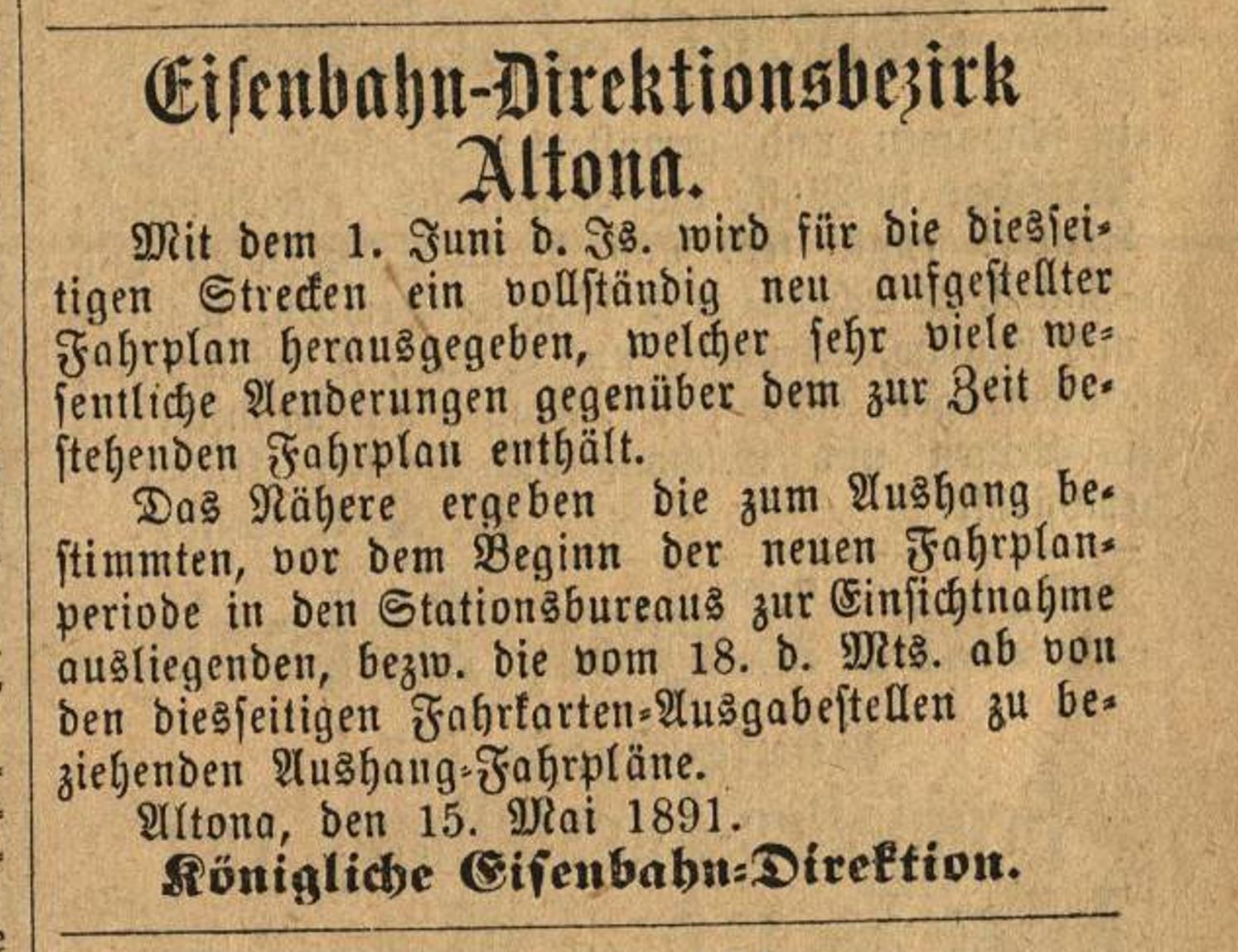 1891 05 20 Neuer Fahrplan