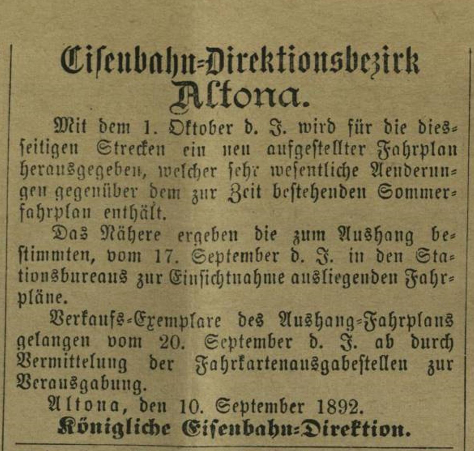 1892 09 21 ED Altona Fahrplan