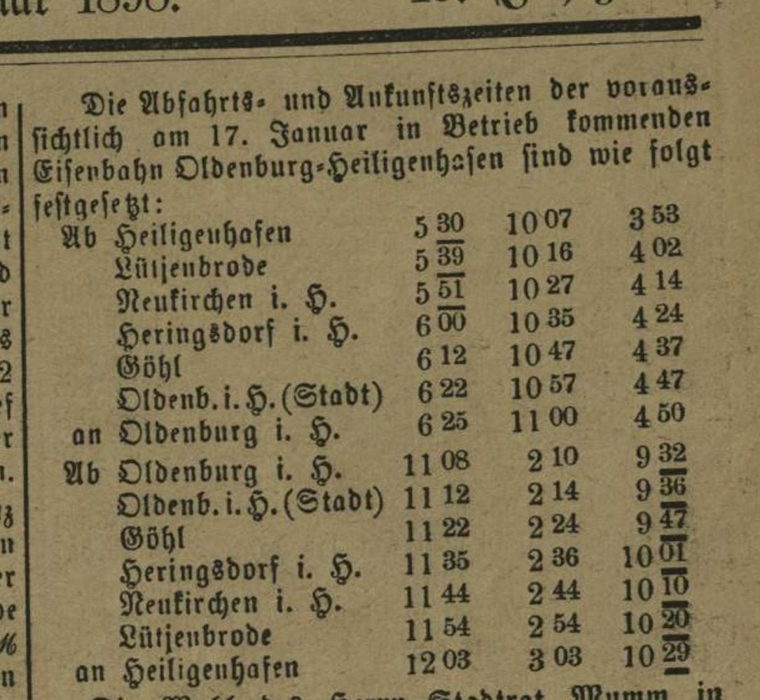1898 01 12 Erster Fahrplan