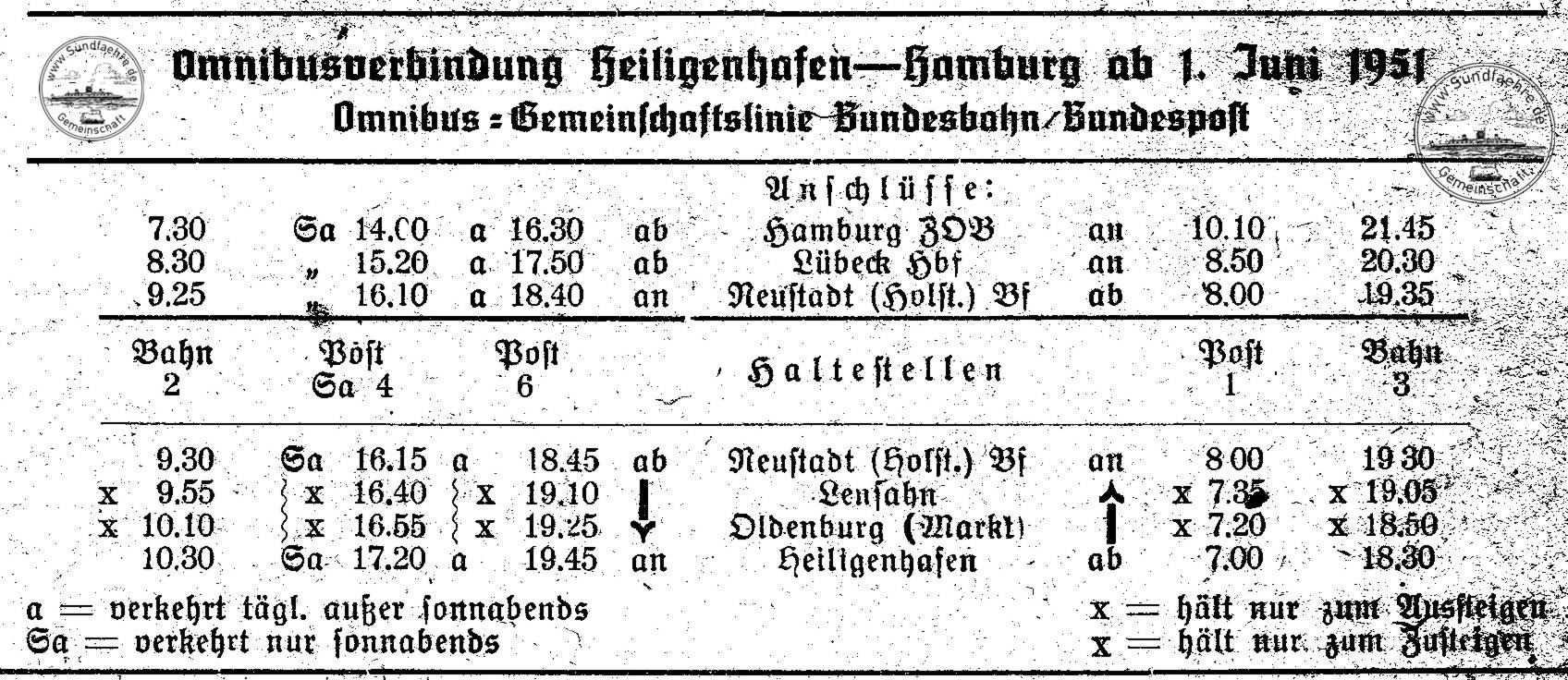 1951 06 05 Omnibuslinie Heiligenhafen Hamburg