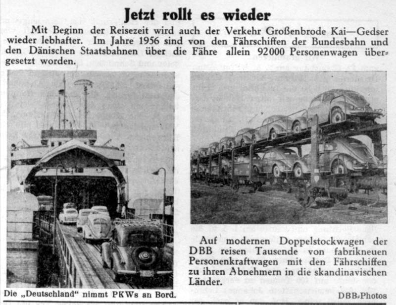 1957 04 30 Jetzt rollt es wieder Grossenbrode Kai