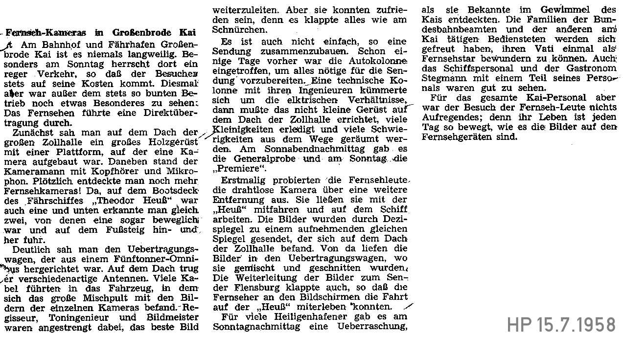 1958 07 15 Fernseh Kameras in GRB Kai
