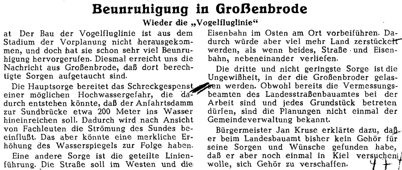 1958 10 03 Beunruhigung in Großenbrode Wieder die Vogelfluglinie