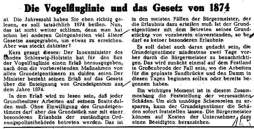 1958-10-21 Die Vogelfluglinie Gesetz von 1874