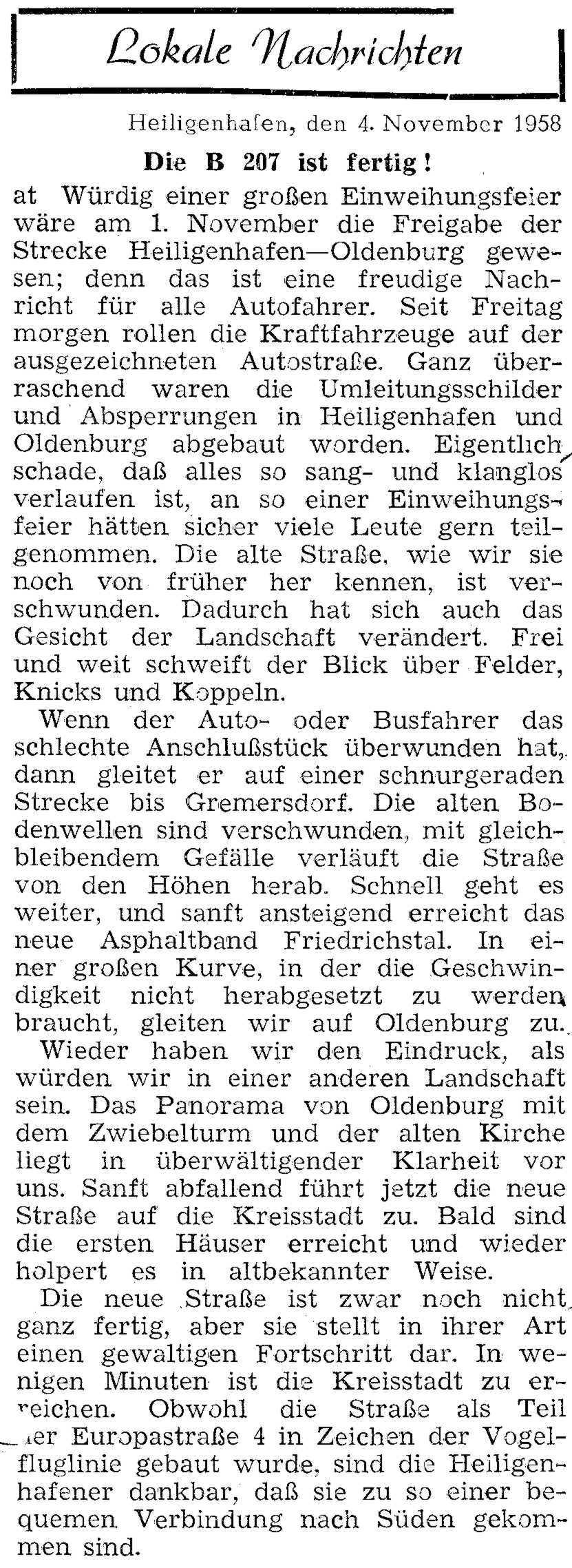 1958 11 04 Die B207 ist fertig