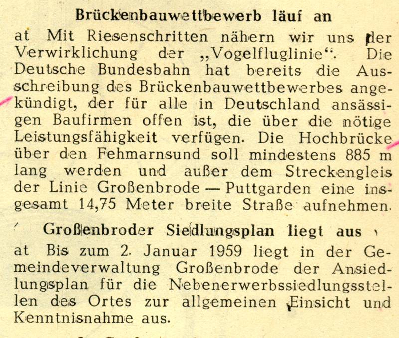 1958 12 30 Brueckenbauwettbewerb laeuft an