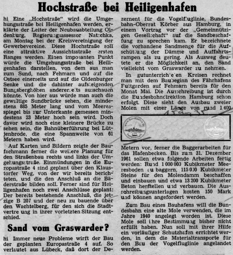 1959 02 13 Hochstrasse bei Heiligenhafen und Sand vom Graswar