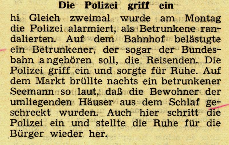 1959 02 20 Die Polizei griff ein Betrunkener auf Bahnhof
