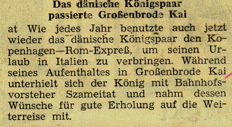 1959 03 24 Das dänische Königspaar passierte Großenbrode Kai