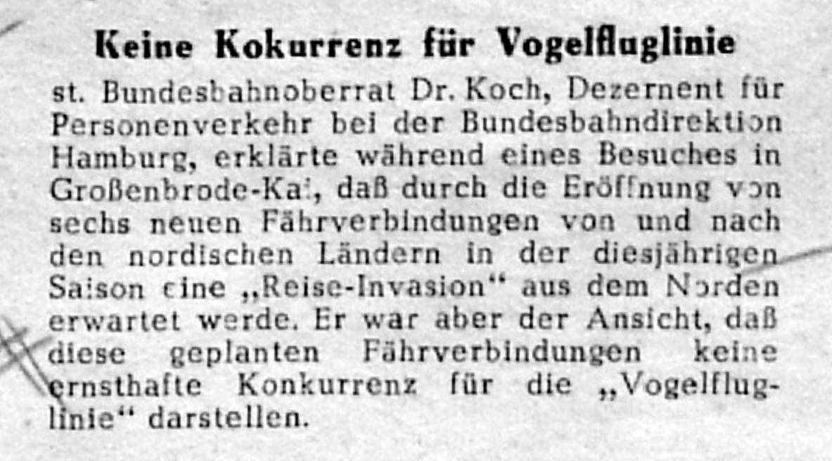 1960 01 26 Keine Konkurrenz fuer die Vogelfluglinie