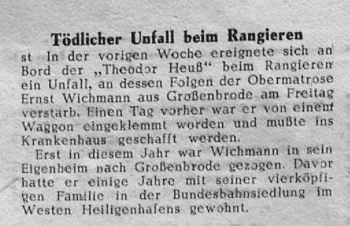 1960 06 14 Toedlicher Unfall beim Rangieren