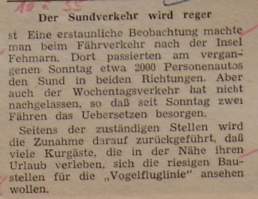 1960 07 22 Der Sundverkehr wird reger