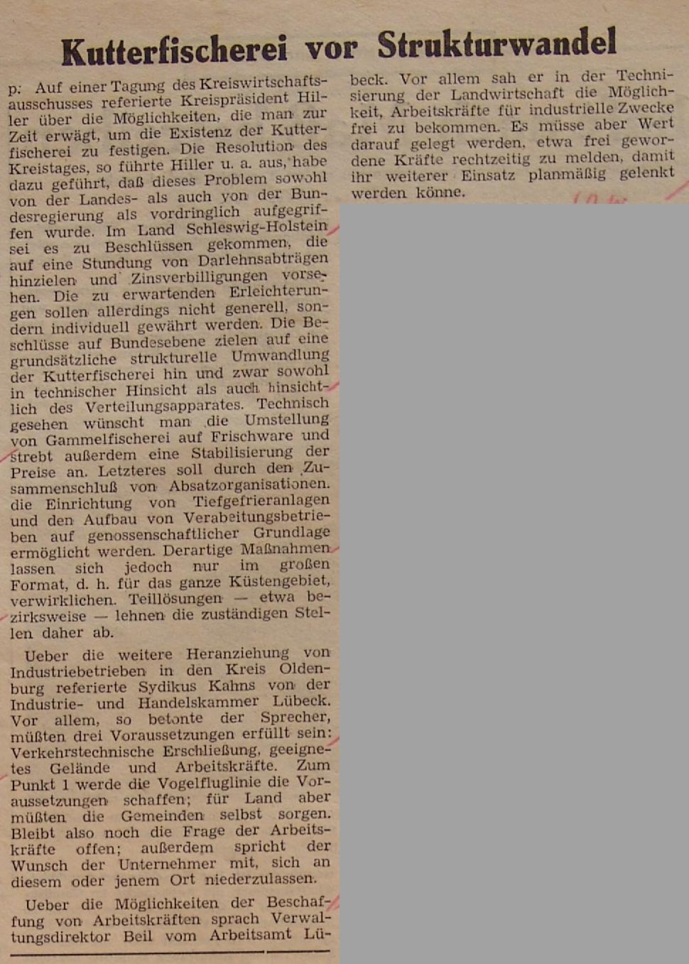 1960 09 06 Kutterfischerei Vogelfluglinie