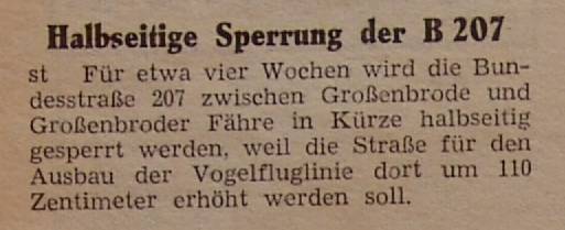 1960 10 25 Halbseitige Sperrung der B207 Baustelle Grossenbrode
