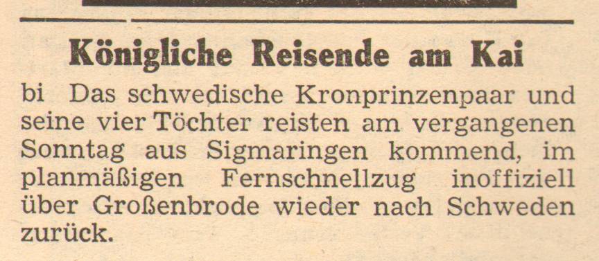 1961 01 10 Königliche Reisende am Kai schwedisches Kronprinzenpaar