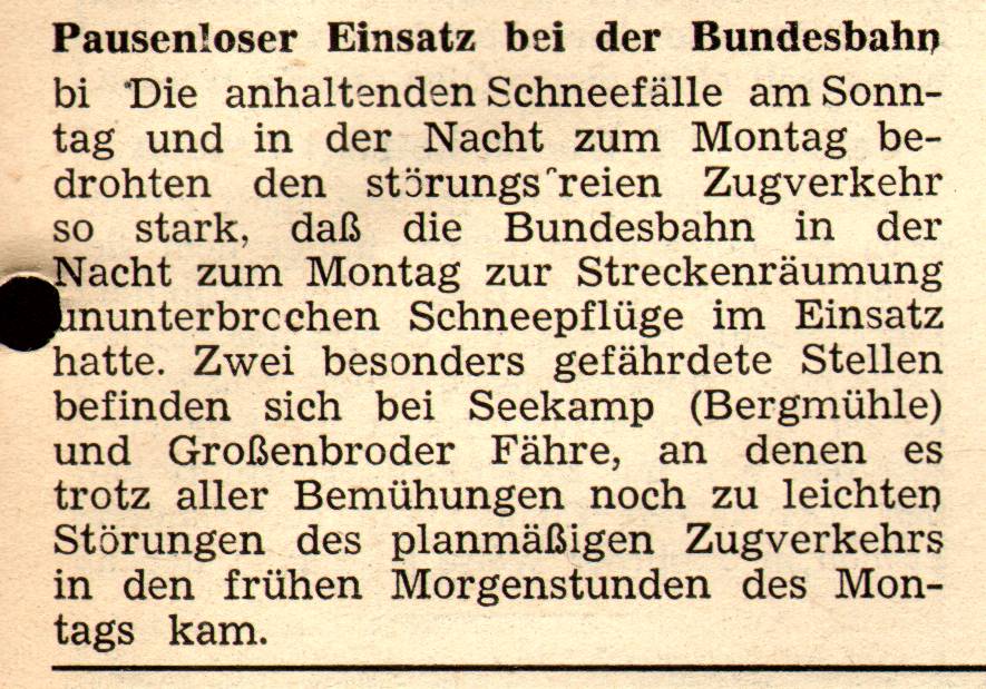 1961 01 24 Pausenloser Einsatz bei der Bundesbahn anhaltende Schneefälle