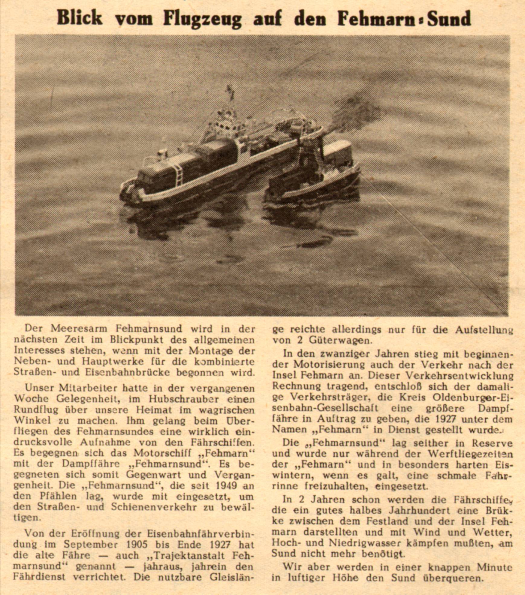 1961 04 01 Blick vom Flugzeug auf den Fehmarn Sund