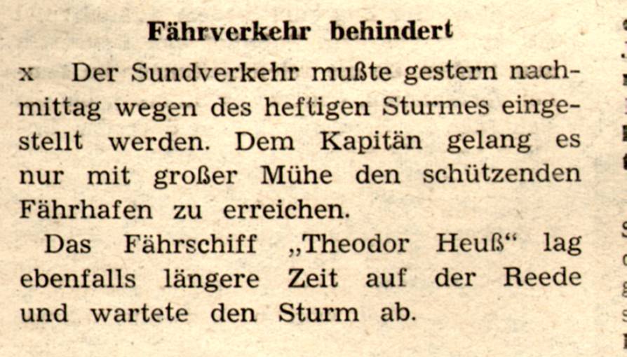1961 04 01 Fährverkehr musste eingestellt werden