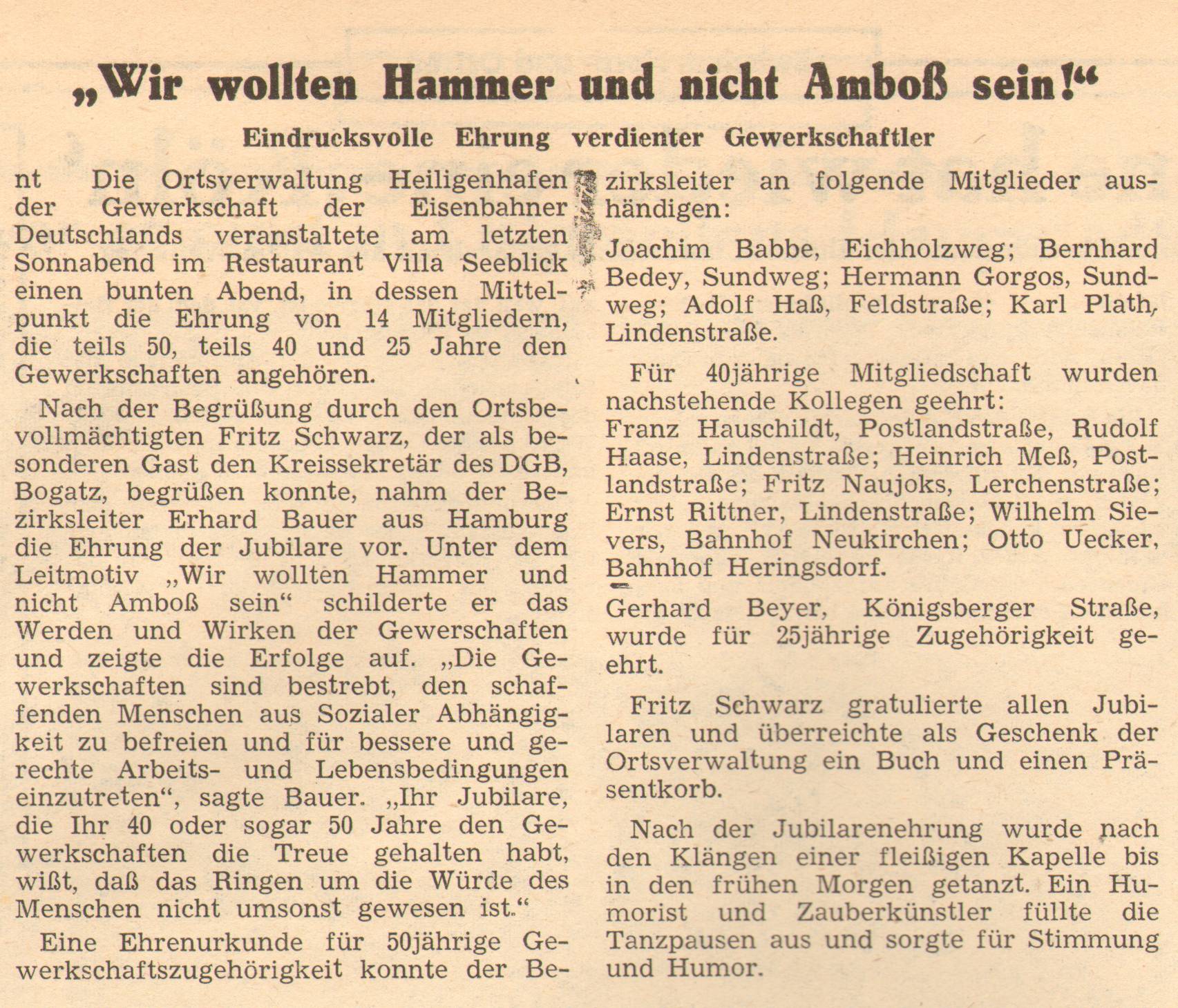 1961 04 18 Eindrucksvolle Ehrung verdienter Gewerkschaftler
