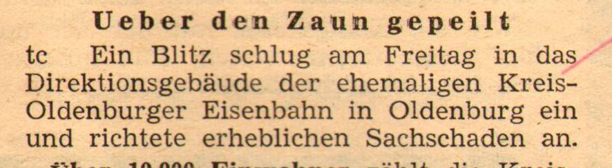 1961 06 06 Blitz ehemaliges Verwaltungsgebäude KOE