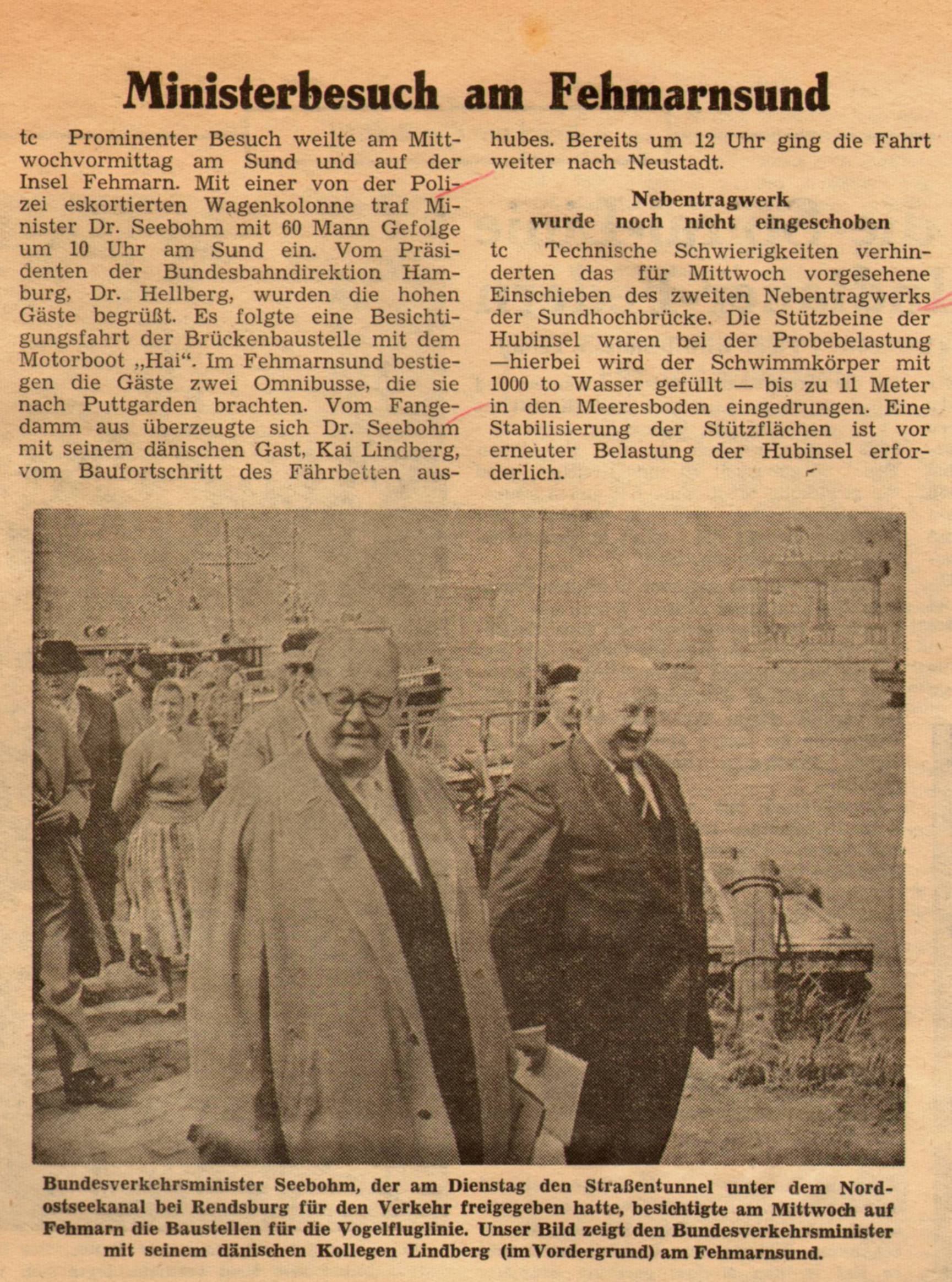 1961 07 28 Ministerbesuch am Fehmarnsund