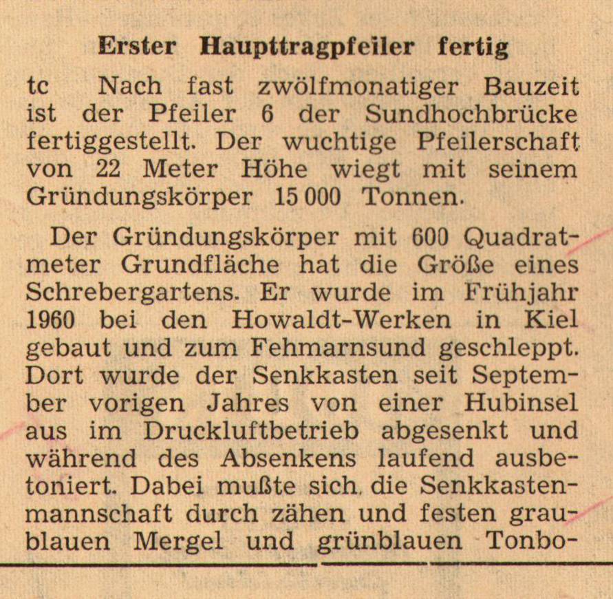 1961 08 18 Erster Hauptpfeiler fertig I