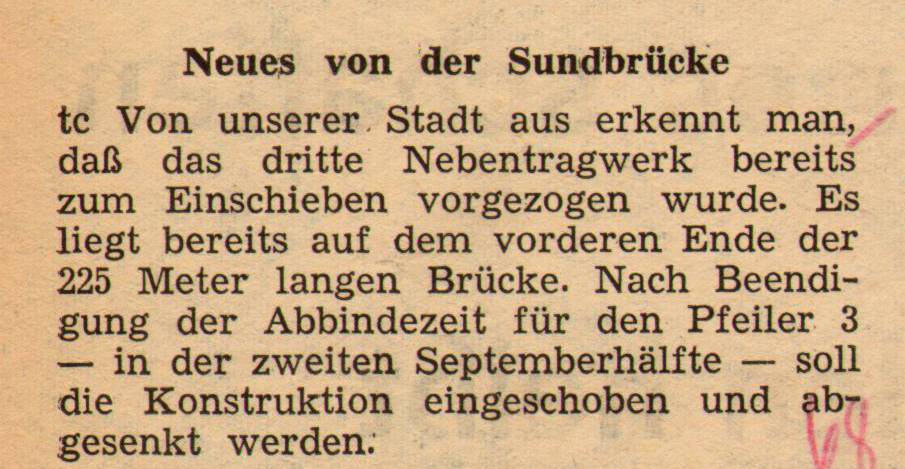 1961 08 18 Neues von der Sundbrücke