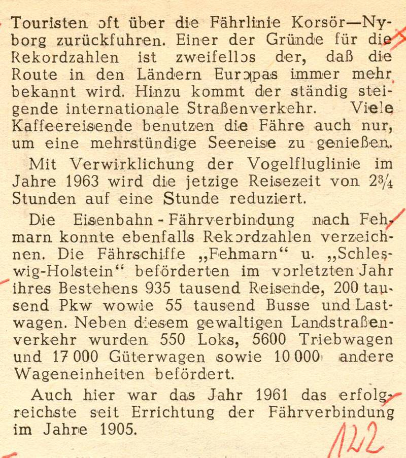 1962 01 09 Beförderungsrekord B auf der Fährlinie GRB Gedser
