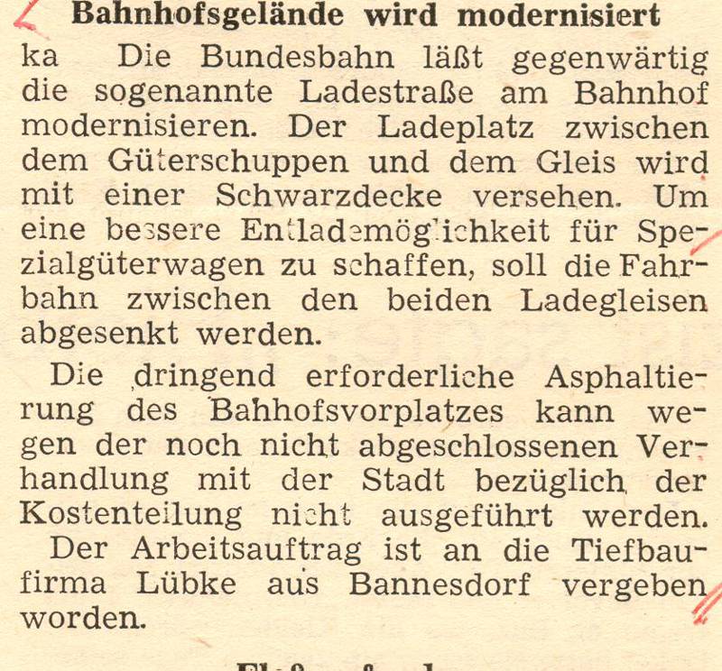 1962 01 26 Bahnhofsgelände wird modernisiert