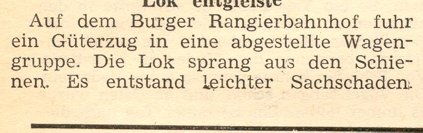1962 01 26 Lok entgleiste im Burger Bahnhof
