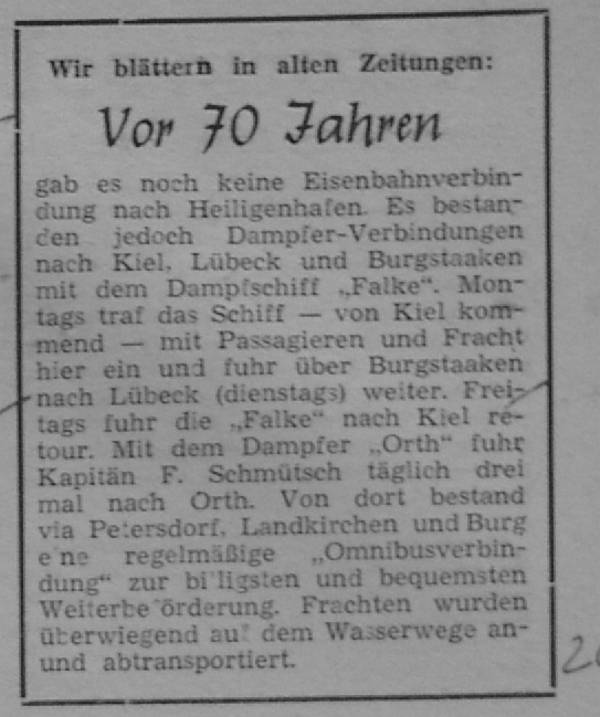 1962 02 02 Vor 70 Jahren keine Eisnbahn dampferverbindungen