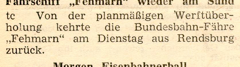 1962 02 16 Fährschiff Fehmarn wieder am Sund
