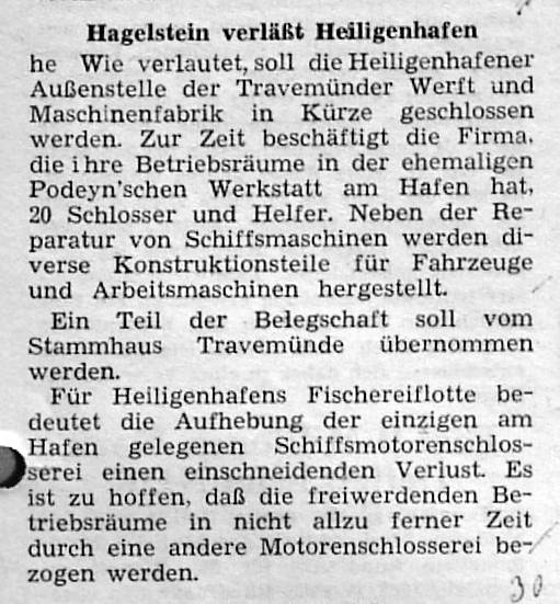 1962 04 03 Hagelstein verlaesst Heiligenhafen