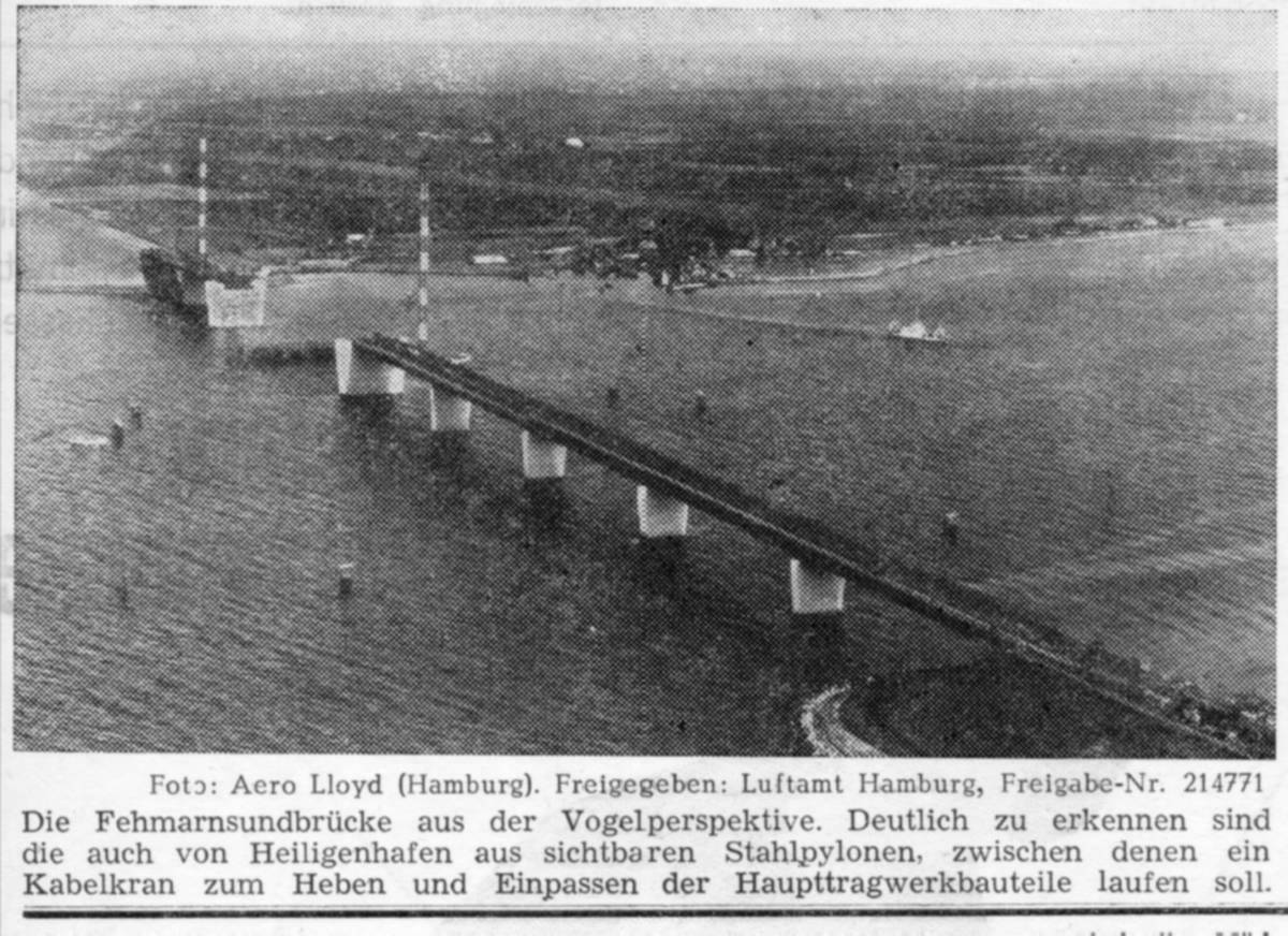 1962 04 06 Foto Fehmarnsundbrücke