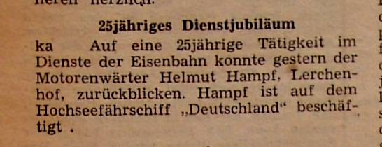 1962 06 01 25jaehriges Dienstjubilaeum Helmut Hampf