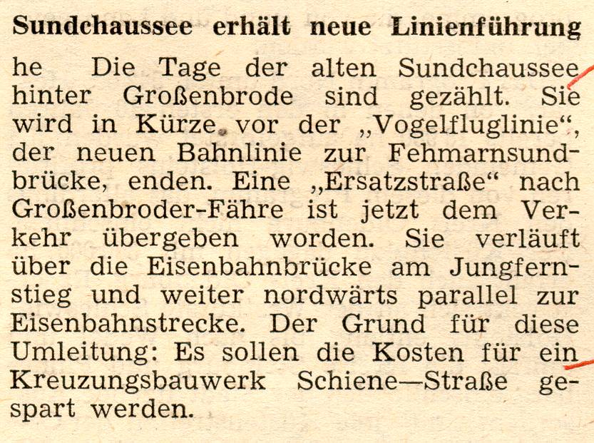 1962 06 29 Sundchaussee erhält neue Linienführung