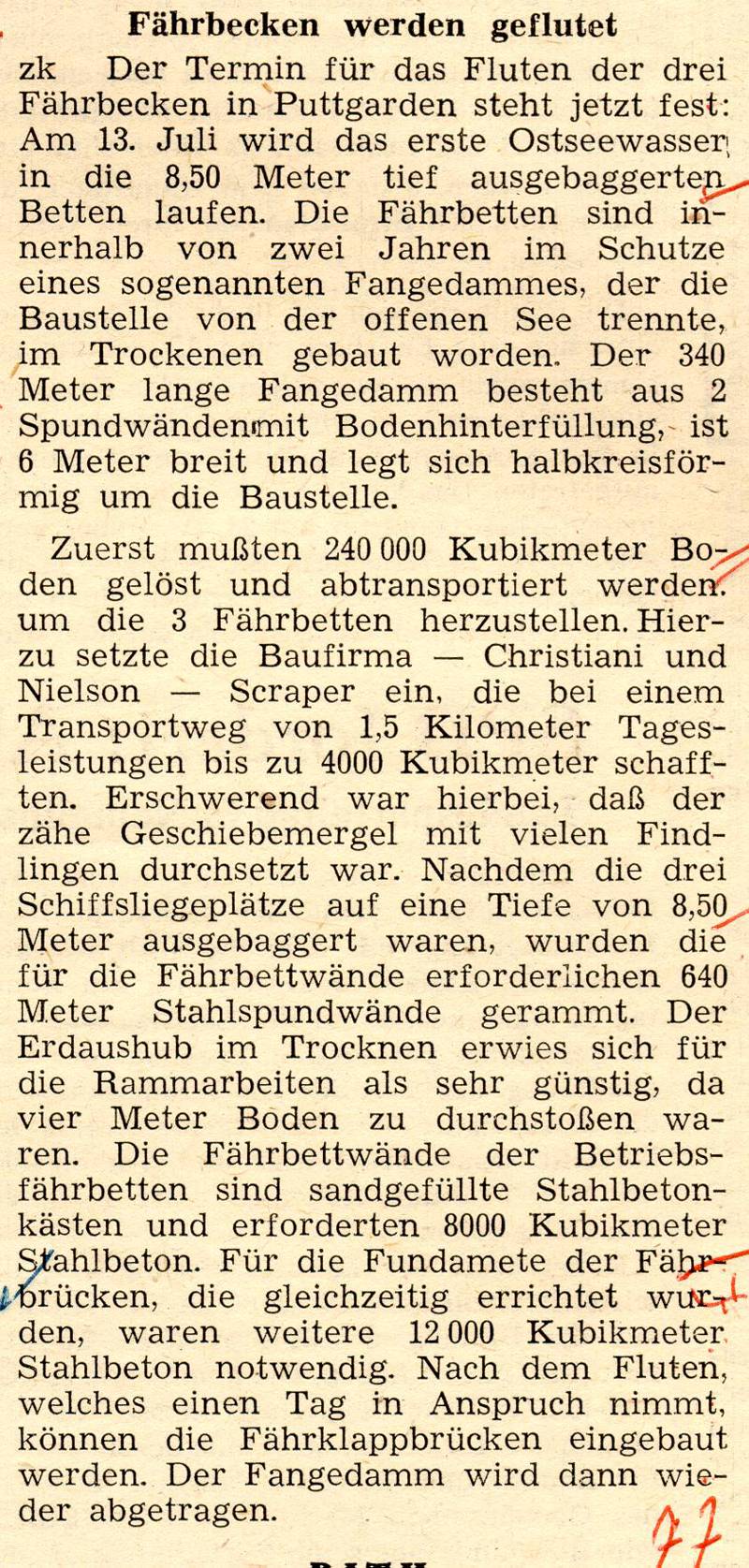 1962 07 10 Fährbecken werden geflutet am 13 Juli
