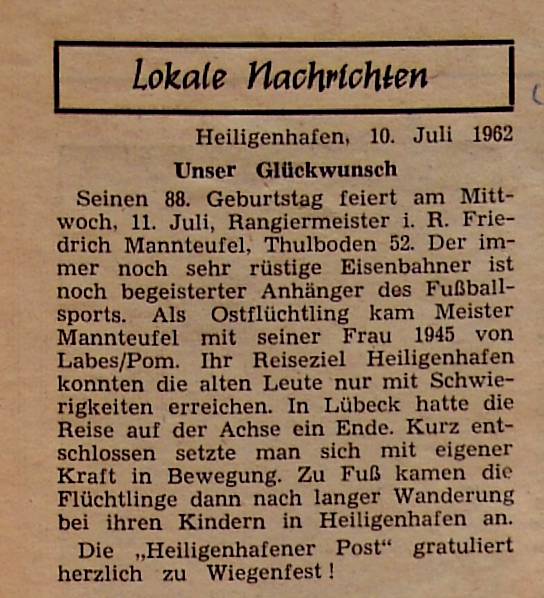 1962 07 10 Rangiermeister Friedrich Mannteufel 88 Geb