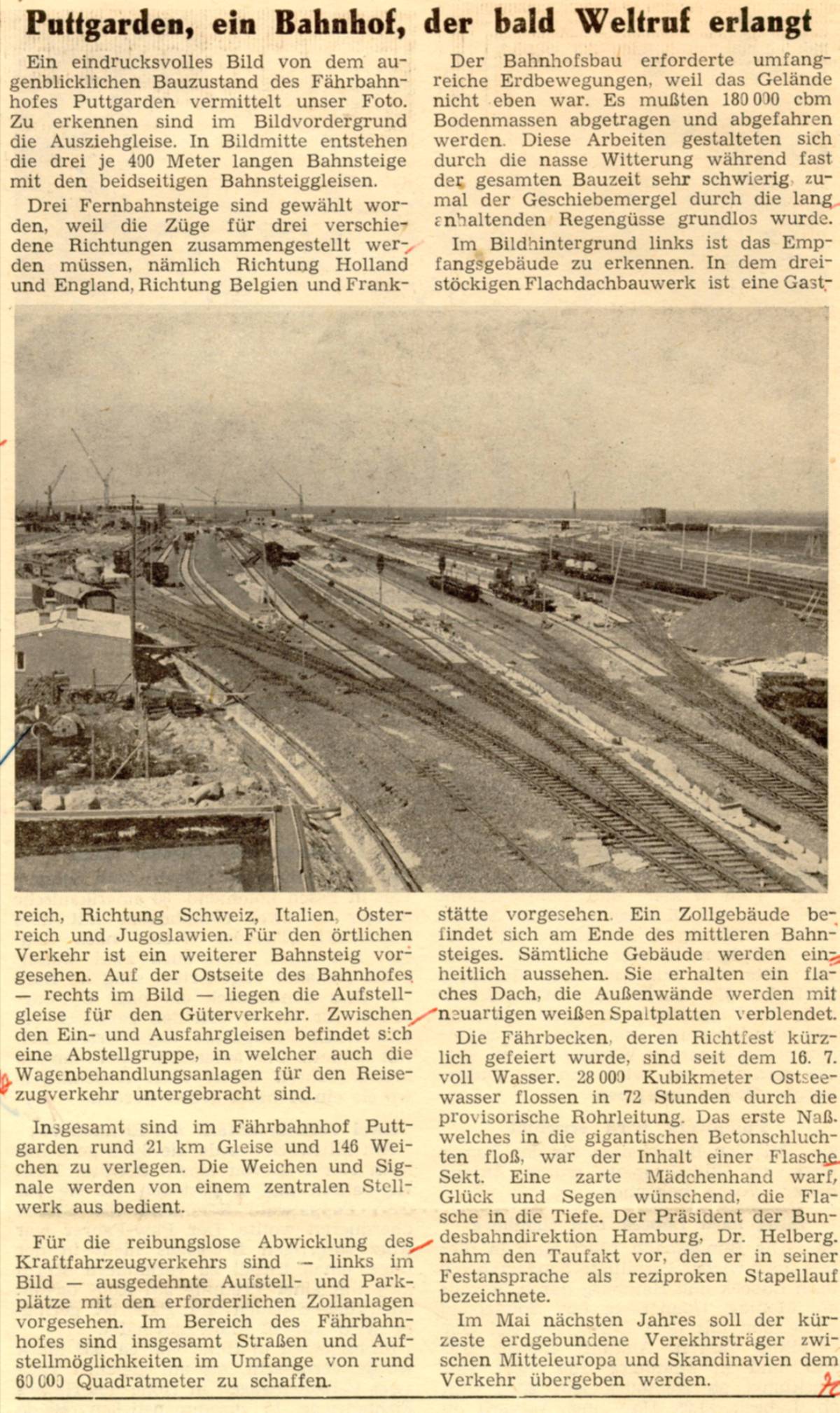 1962 07 27 Puttgarden ein Bahnhof der Bald Weltruf erlangt