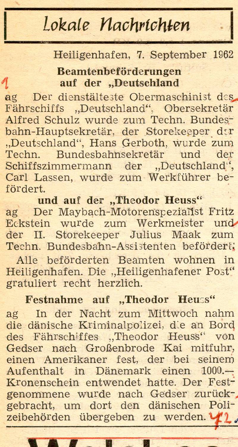 1962 09 07 Beamtenbeförderung auf der Deutschland Theodor Heuß Festnahme