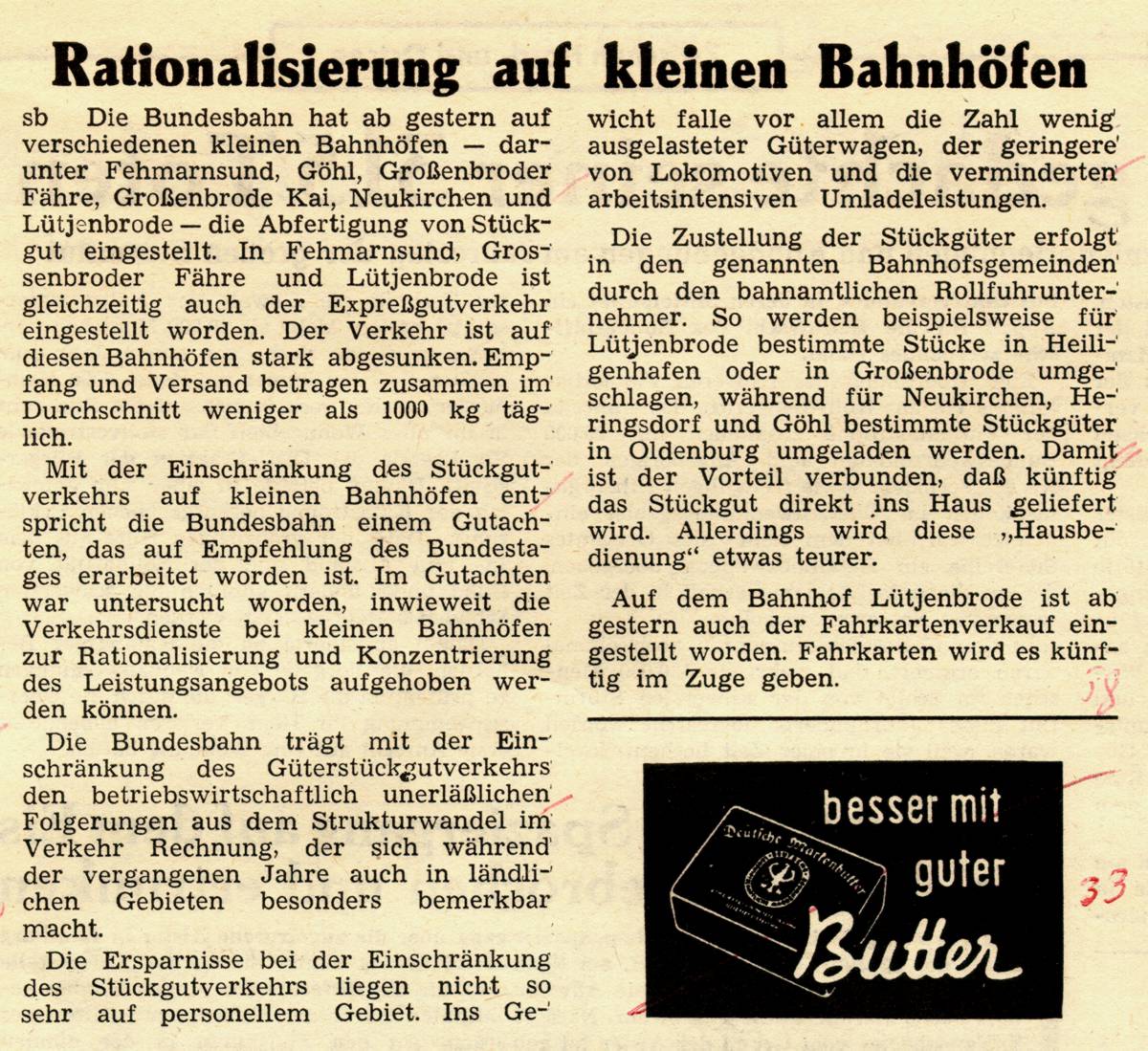 1963 02 19 Rationalisierung auf kleinen Bahnhöfen
